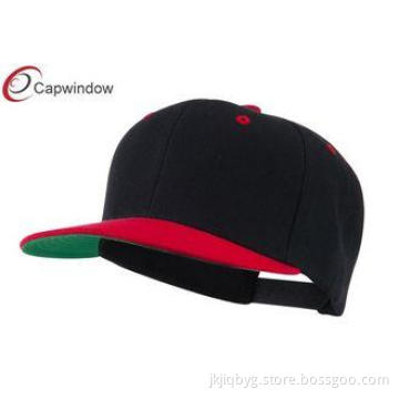 Black Red Two Tone Flat Brim Baseball Hats with Adjustable